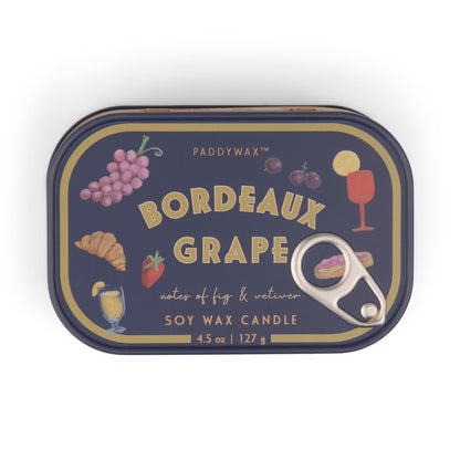 9to5 Studios_Paddywax Bistro 4.5oz/127g Grapes Printed Tin Candle - Bordeaux Grape