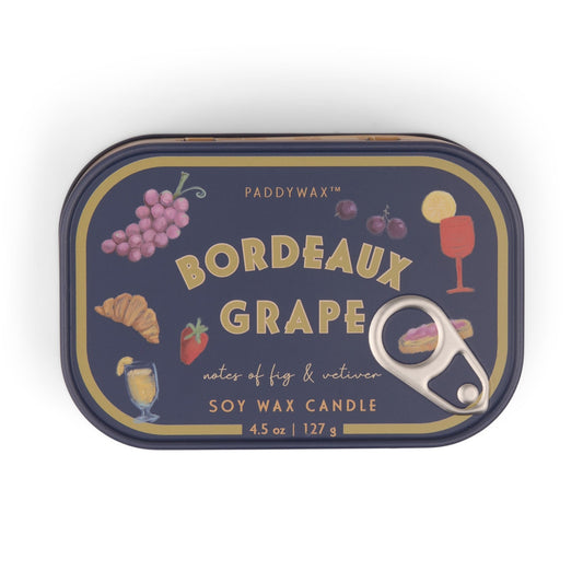 9to5 Studios_Paddywax Bistro 4.5oz/127g Grapes Printed Tin Candle - Bordeaux Grape