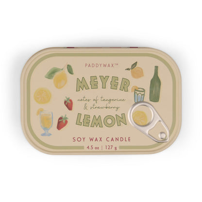 9to5 Studios_Paddywax Bistro 4.5oz/127g Lemon Printed Tin Candle - Meyer Lemon