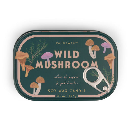 9to5 Studios_Paddywax Bistro 4.5oz/127g Mushroom Printed Tin Candle - Wild Mushroom