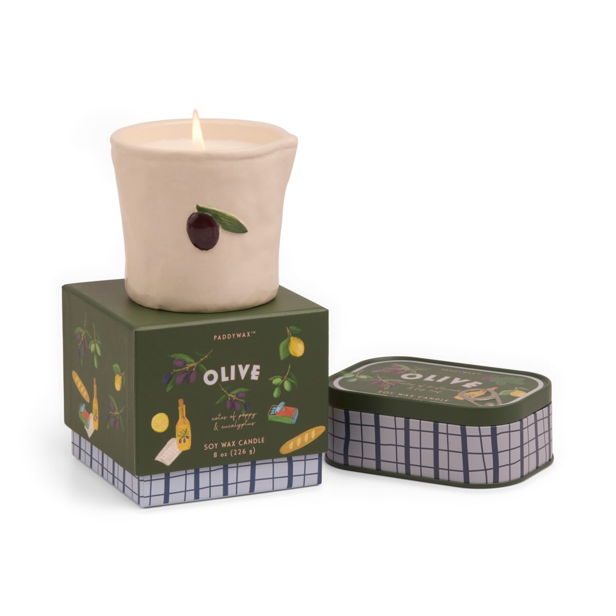 9to5 Studios_Paddywax Bistro 4.5oz/127g Olive Printed Tin Candle - Fig & Olive