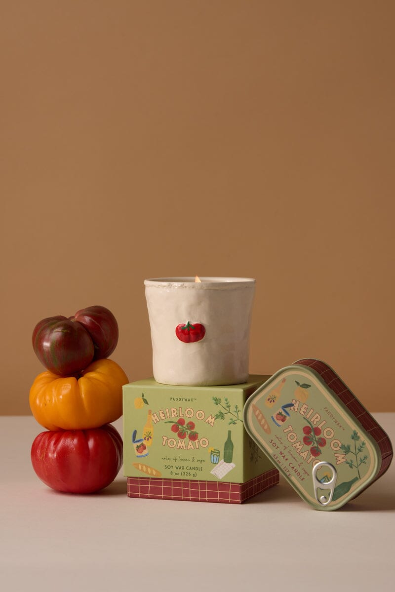9to5 Studios_Paddywax Bistro 4.5oz/127g Tomato Printed Tin Candle - Heirloom Tomato