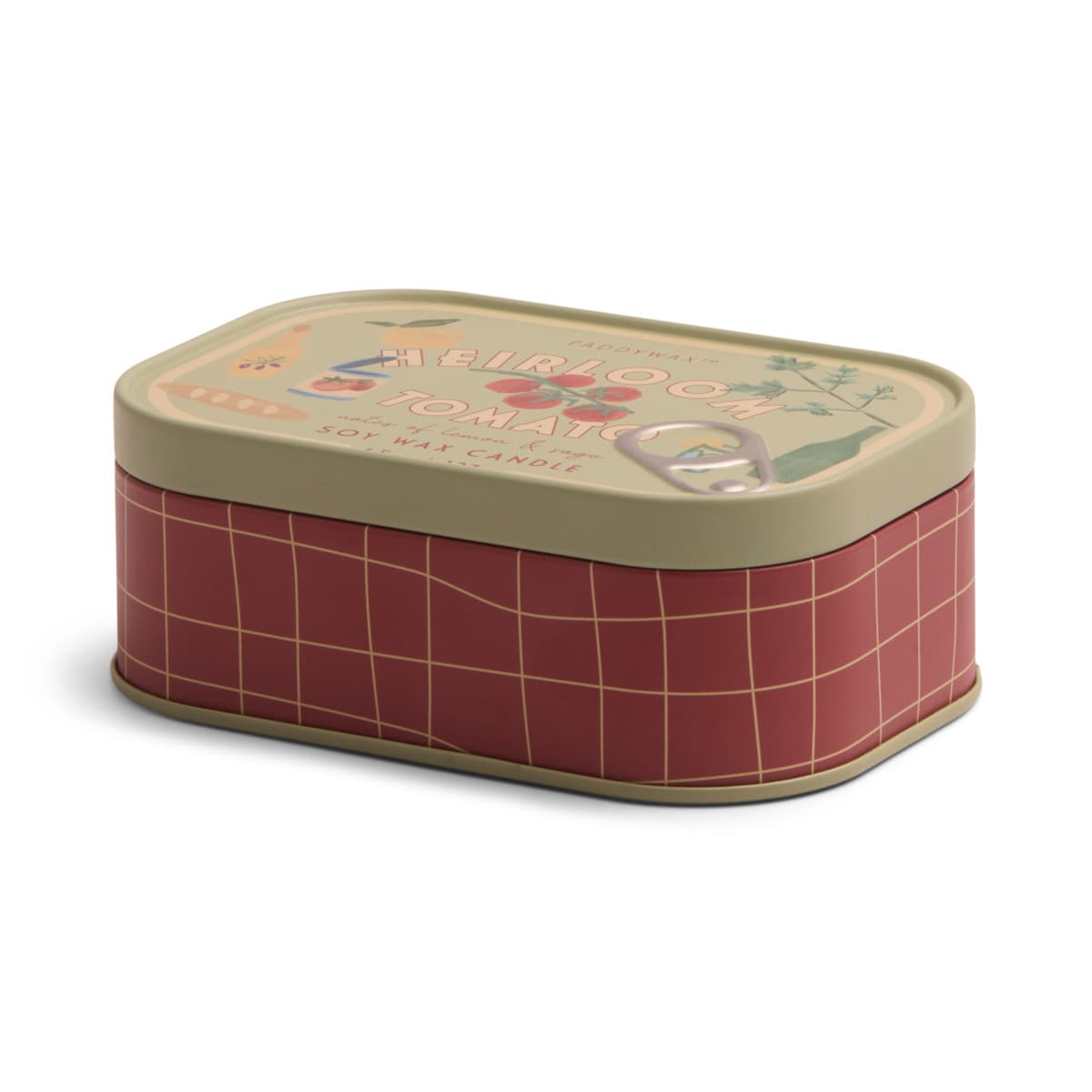 9to5 Studios_Paddywax Bistro 4.5oz/127g Tomato Printed Tin Candle - Heirloom Tomato