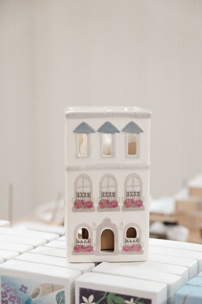9to5 Studios_Paddywax Parisian Townhouse Style Incense & Tea Light Holder Ceramic House - Palo Santo