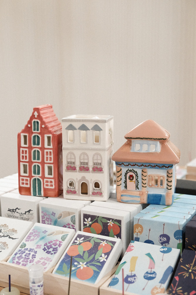 9to5 Studios_Paddywax Parisian Townhouse Style Incense & Tea Light Holder Ceramic House - Palo Santo