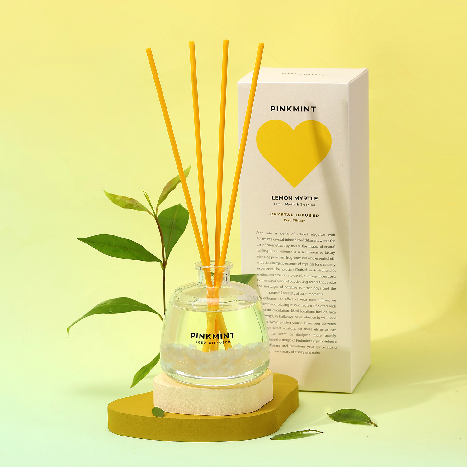 9to5 Studios_Lemon Myrtle Reed Diffuser Crystal Infused  