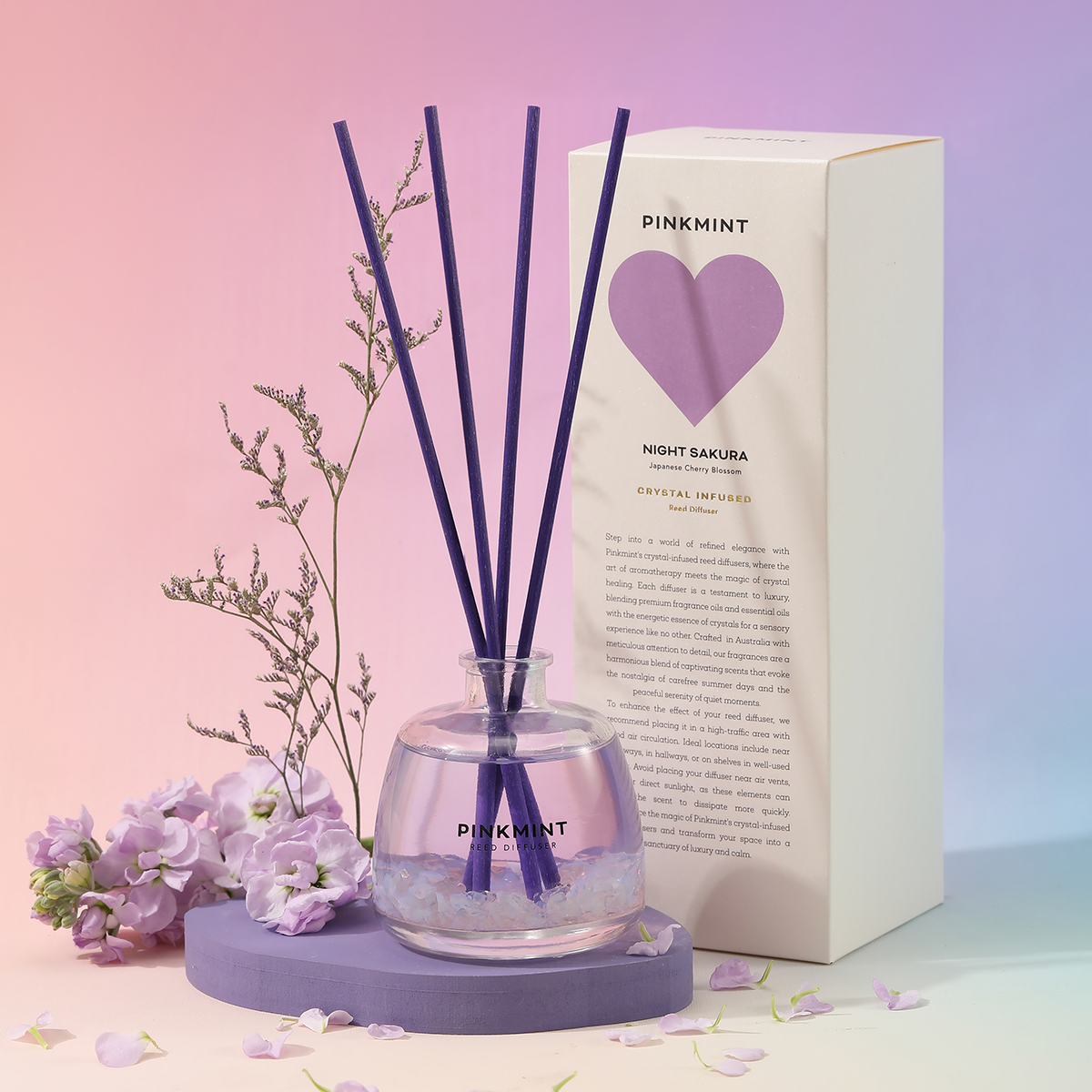 9to5 Studios_Night Sakura Reed Diffuser Crystal Infused 
