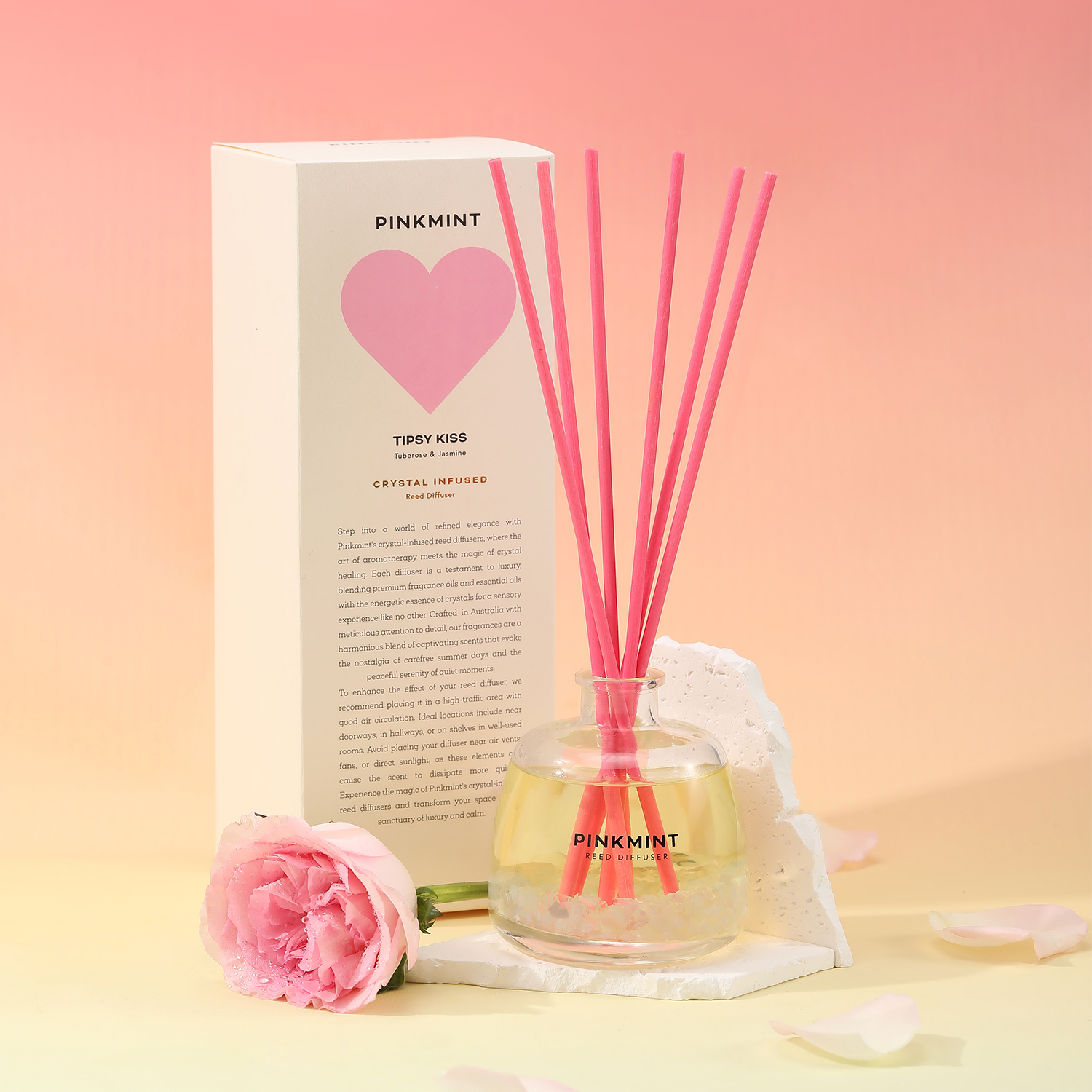 9to5 Studios_Tipsy Kiss Reed Diffuser Crystal Infused