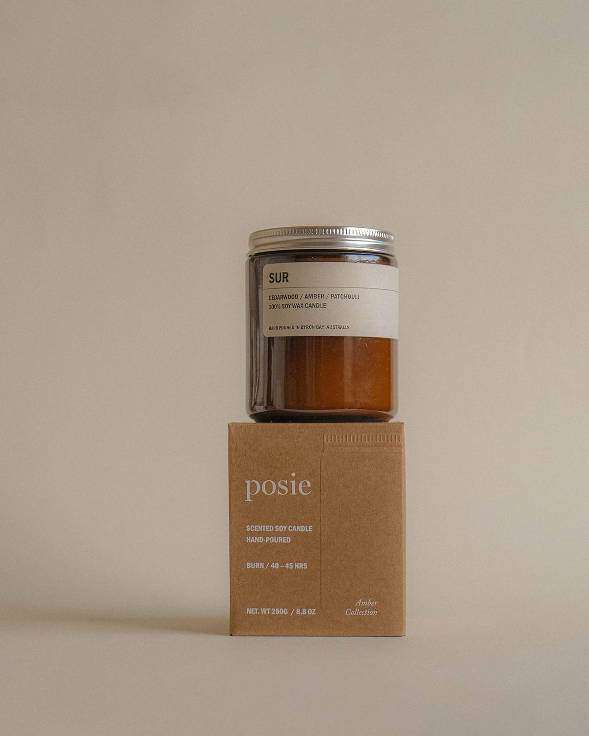 9to5 Studios_Posie Candle SUR: Cedarwood / Amber / Patchouli_Australian soy wax candles