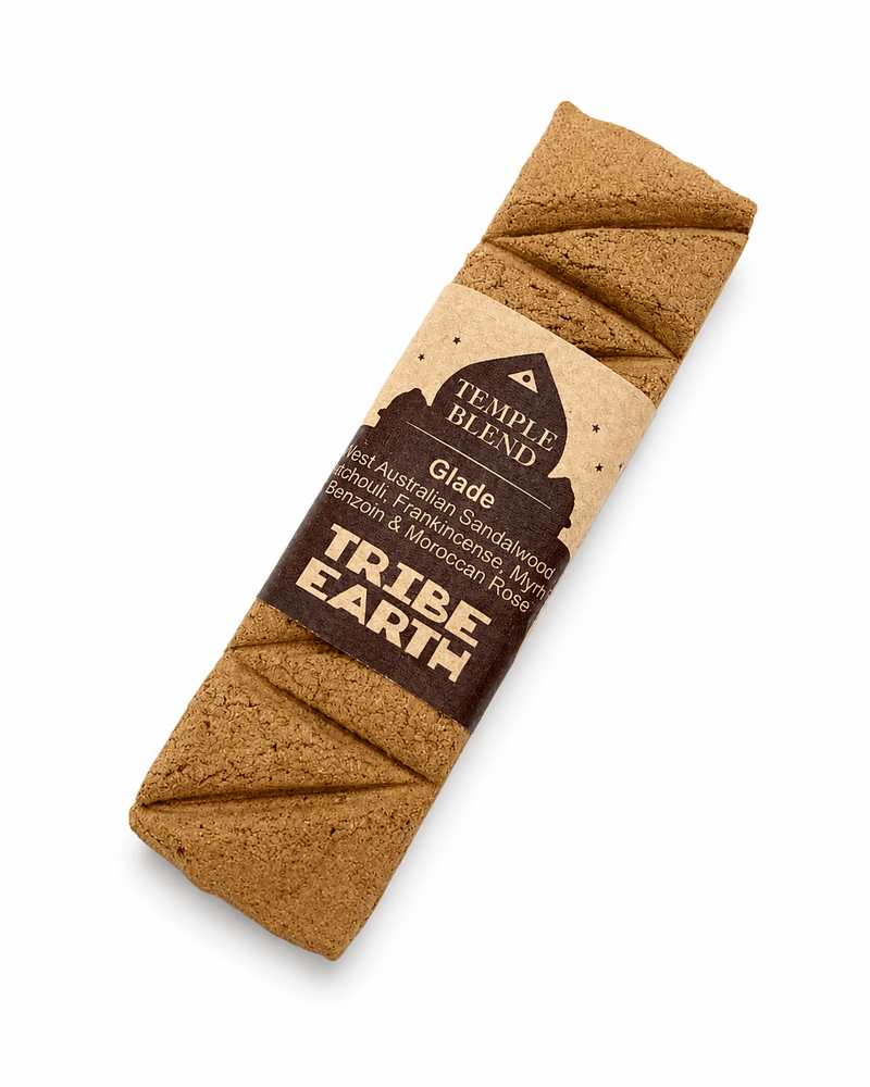 Tribe Earth Glade-Temple blend handmade incense plank with sandalwood and patchouli scents
