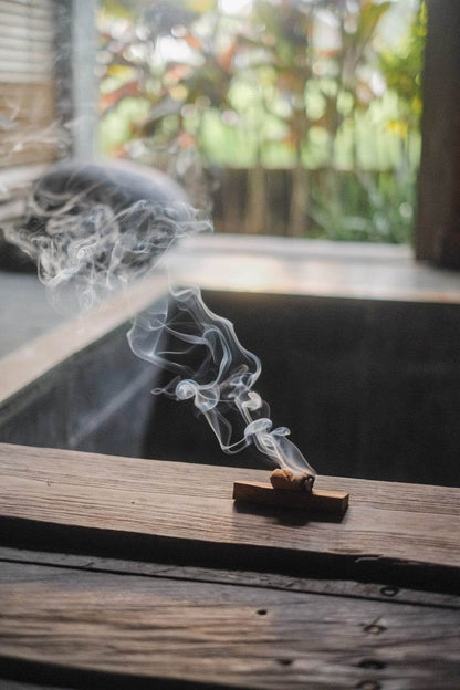 Tribe Earth Vedic-Temple Blend handmade sandalwood and vetiver incense plank with Ayurvedic herbs for spiritual balance