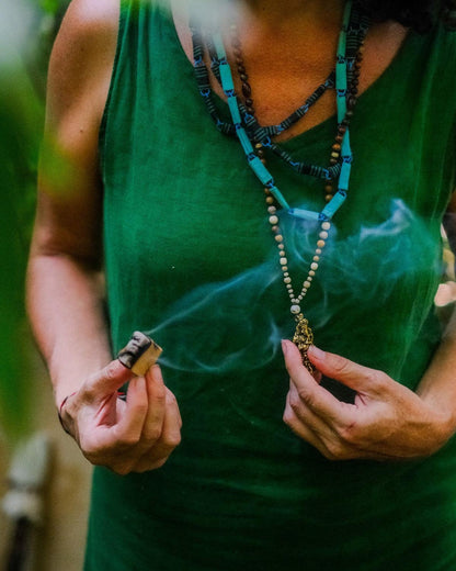 Tribe Earth Tea Garden-Temple Blend handmade incense plank with sandalwood and lemongrass scents