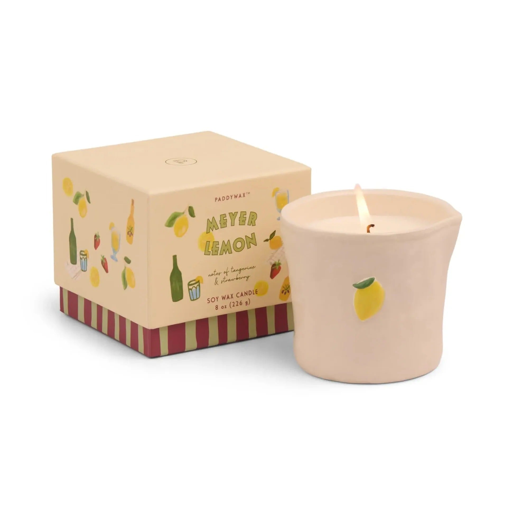 9to5 Studios_Paddywax Bistro Lemon Embossed Ceramic Candle - Meyer Lemon Boxed