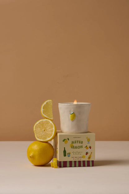 9to5 Studios_Paddywax Bistro Lemon Embossed Ceramic Candle - Meyer Lemon Boxed