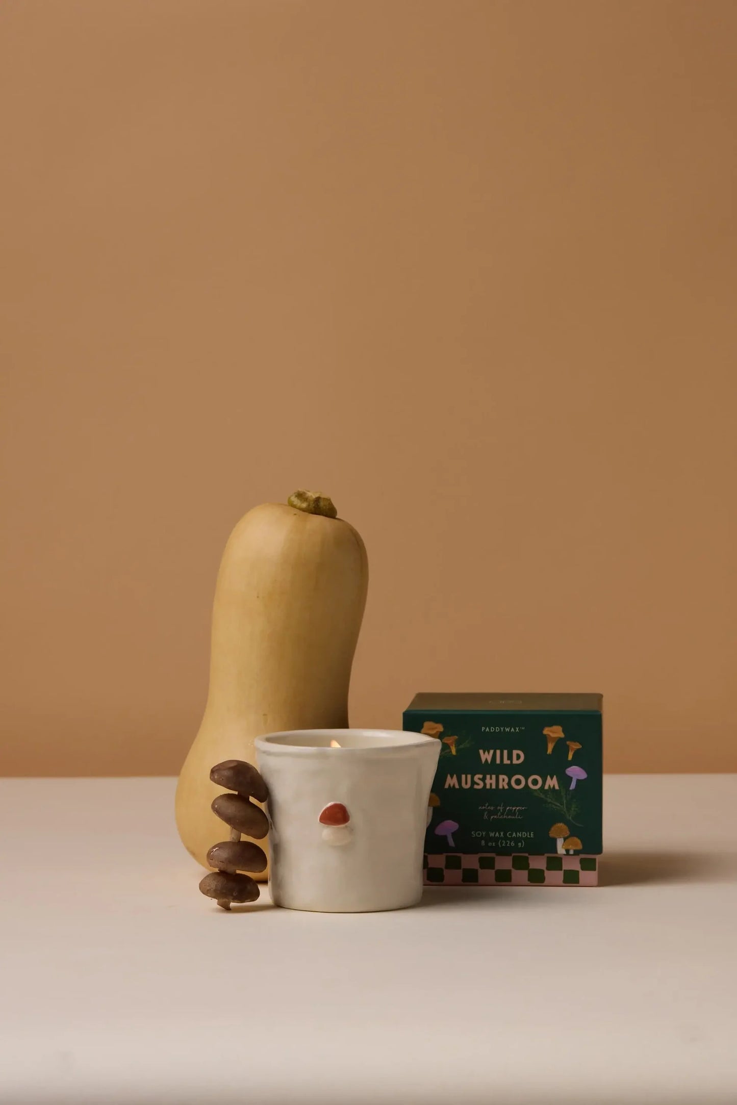 9to5 Studios_Paddywax Bistro Mushroom Embossed Ceramic Candle - Wild Mushroom Boxed