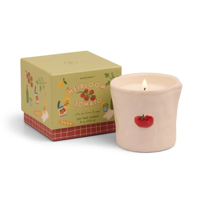 9to5 Studios_Paddywax Bistro Tomato Embossed Ceramic Candle - Heirloom Tomato Boxed