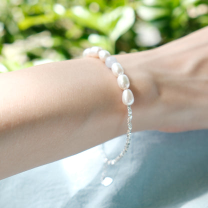 Aquamarine Breeze Bracelet with Pearls 9to5 Studios