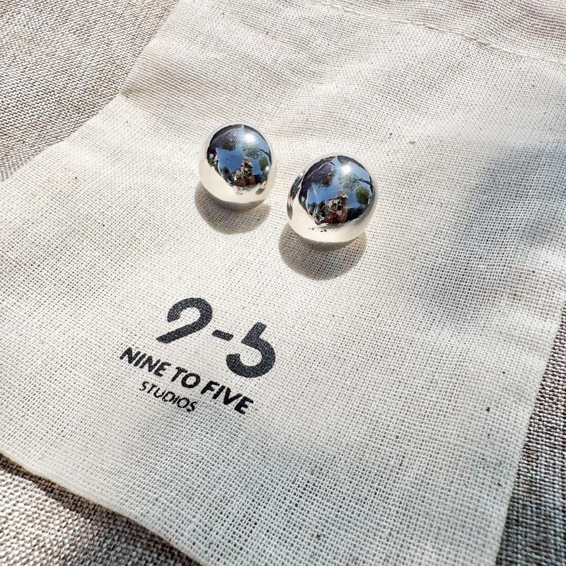 Chic Small Beads Stud Earrings Sterling Silver9to5 Studios