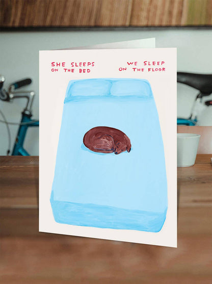 9to5 Studios_Funny David Shrigley - Sleep On The Bed Greetings Card