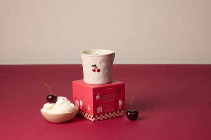 9to5 Studios Paddywax Bistro Cherries Embossed Ceramic Candle - Smoked Cherry