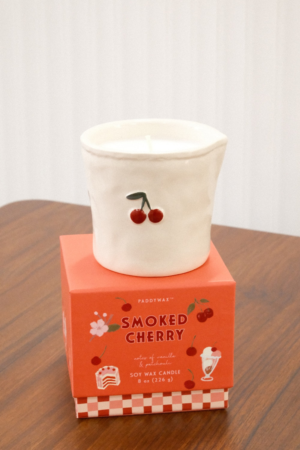 9to5 Studios Paddywax Bistro Cherries Embossed Ceramic Candle - Smoked Cherry