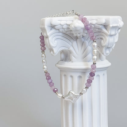 Star Baroque Pearl Bracelet with Amethyst Beads 9to5 Studios