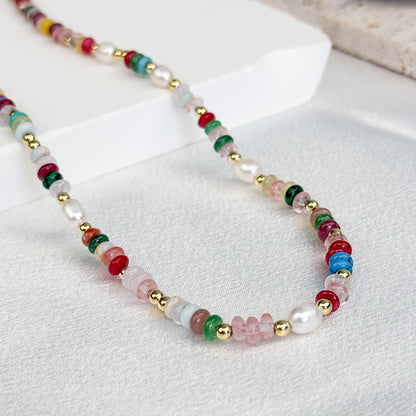 Vivid Pearl Gemstone Necklace 9to5 Studios