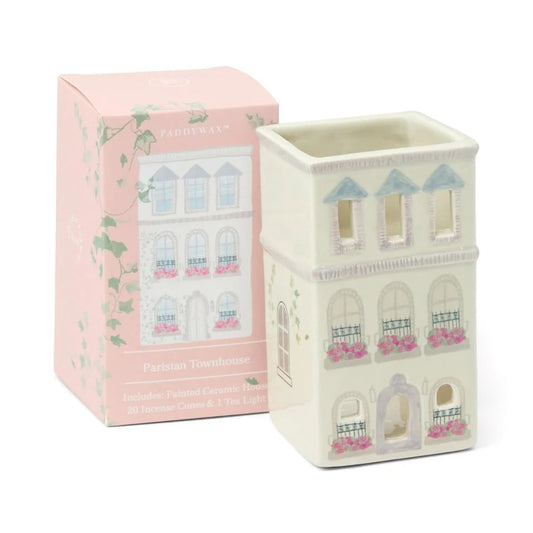 9to5 Studios_Paddywax Parisian Townhouse Style Incense & Tea Light Holder Ceramic House - Palo Santo