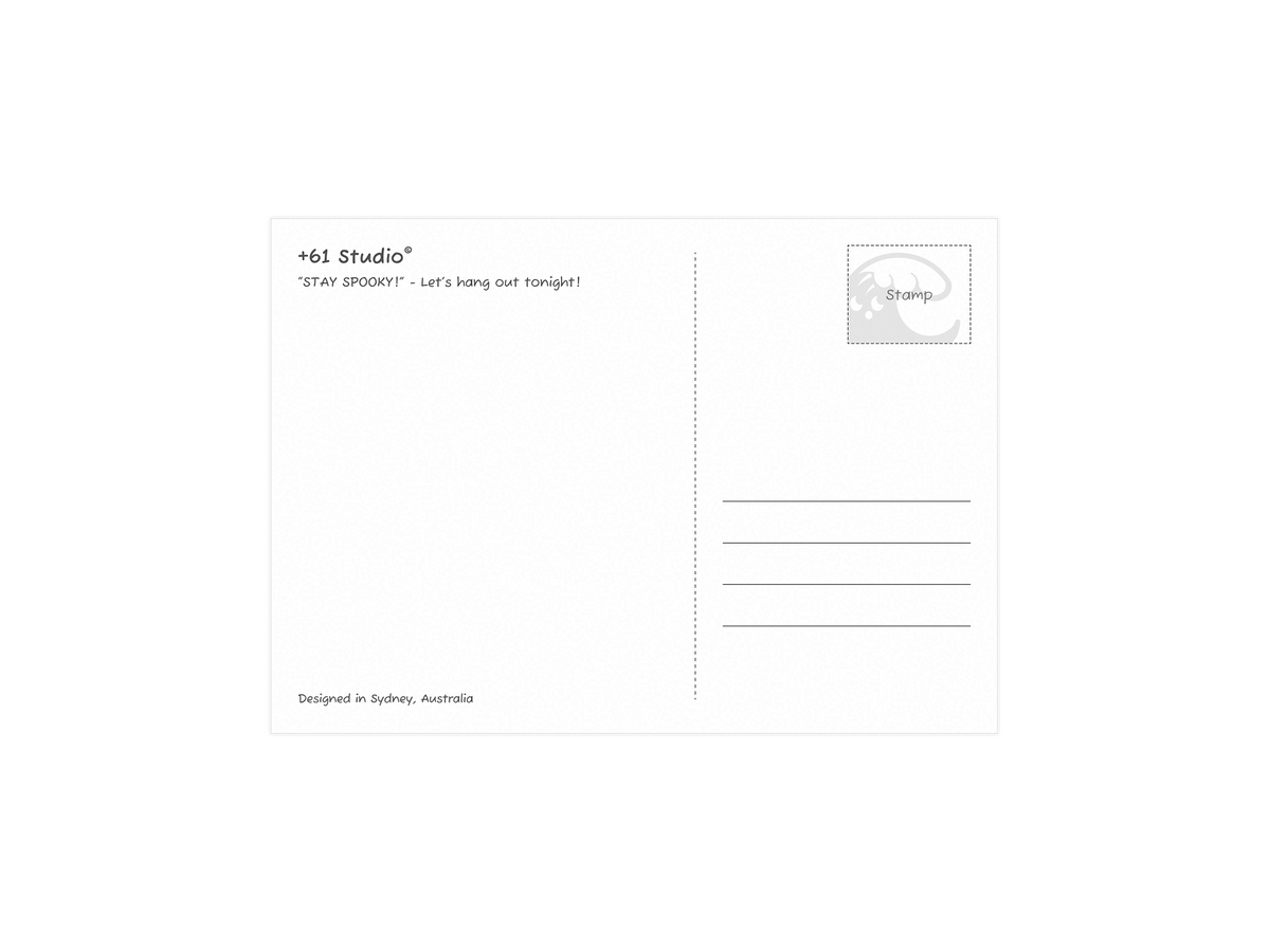 +61 Studio STAY SPOOKY! Bat Postcard - Aussie Attitude Series