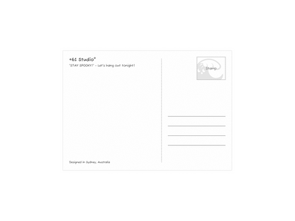 +61 Studio STAY SPOOKY! Bat Postcard - Aussie Attitude Series